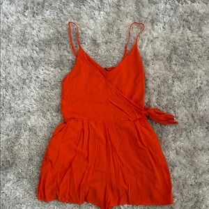 One Clothing Bright Orange Romper